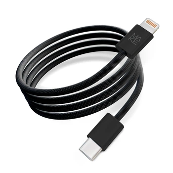 Кабель MAKE Type-C to Lightning 30W 1м Nylon Black