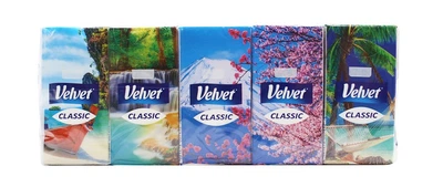 Носовые платки Velvet Classic трехслойные 10x10 шт