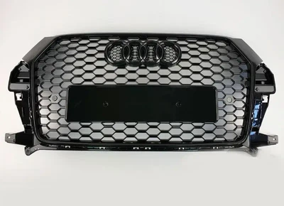 Решетка радиатора Audi Q3 / SQ3 8U FL 2014-2018 стиль RSQ3 черный глянец