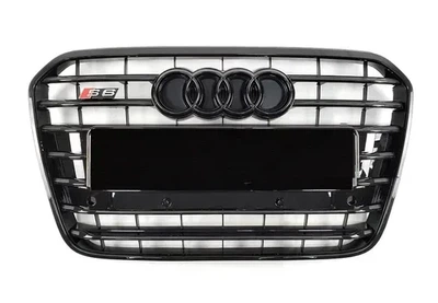 Решетка радиатора Audi A6 / S6 C7 2012-2016 стиль S6 черный глянец