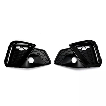 Решетка противотуманки переднего бампера Audi A4 S4 B9 2020-2024 Black