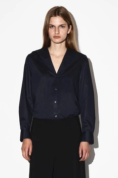 Сорочка жіноча COS sailor-collar cotton shirt 1301879001 Eur 36 Синій