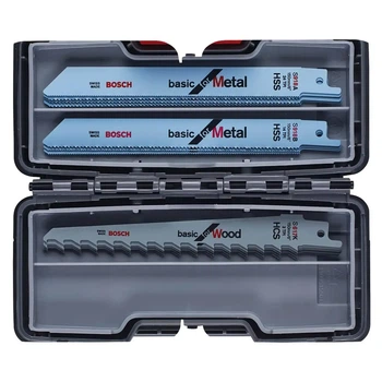 Набор полотен 15 шт Bosch для сабельной пилы по дереву и металлу в кейсе Tough Box