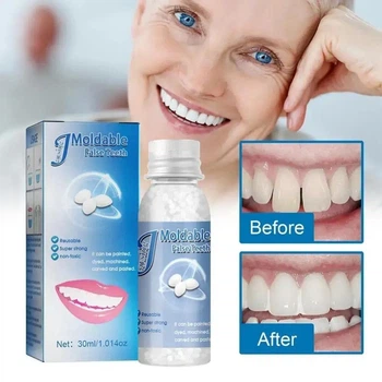 Полимерный гель в гранулах для временного протезирования зубов Moldable False Teeth 30 мл временные зубы