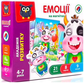 Игра развивающая Эмоции магнитная карточки и магниты для детей 3 года Vladi Toys MC-5433