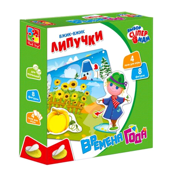 Игра развивающая Времена года липучки 8 фигурок для детей Vladi Toys MC-5295