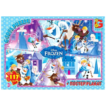 Пазли 117 елементів для дітей від 3 років картон тематика Frozen G-Toys MC-9136