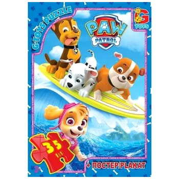 Пазли 35 елементів для дітей від 3 років картон Paw Patrol G-Toys MC-9161