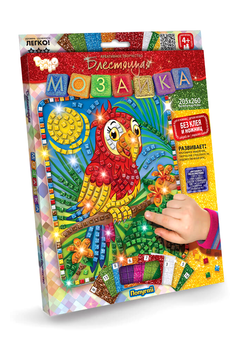 Набор для творчества Блестящая мозаика попугай для детей 4 года Danko Toys MC-6302