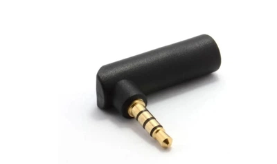 Перехідник аудіо Lucom Jack 3.5mm 4pin M/F адаптер кутовий 90° AUX Gold чорний(62.09.8550)