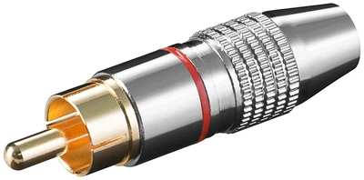 Роз'єм Lucom RCA-конектор /M Metal Gold D=6.5mm Red червоний(62.09.8578)