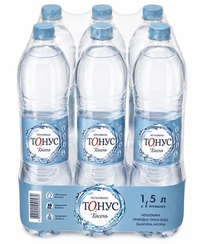 Упаковка мінеральної негазованої води «Тонус Кисень» 1,5 л × 6 пляшок столова питна вода збагачена киснем 4820001020687 (0108)