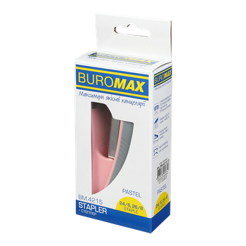 Степлер Buromax №24 на 20 листов розовый (BM.4215-10)