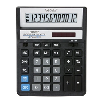 Калькулятор бухгалтерский Rebell BDC 712 Black