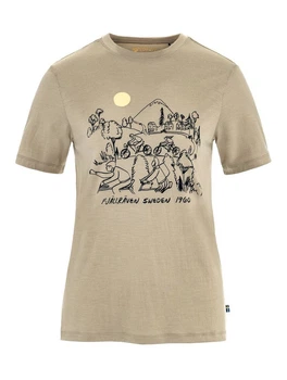 Футболка FJALLRAVEN Hoja Lugnt Wool T-Shirt W Fossil S
