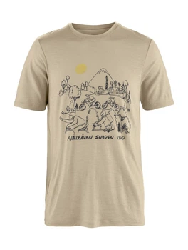 Футболка FJALLRAVEN Hoja Lugnt Wool T-Shirt M Fossil XXL