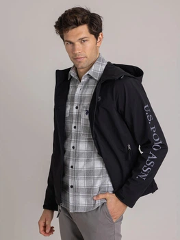 Куртка демисезонная с капюшоном мужская U.S. Polo Assn 151300480 L Черная (1160716321)