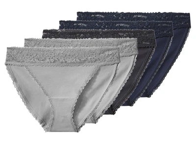 Трусики-слип набор 5 шт. хлопковые кружевные для женщины Esmara LYCRA® 486979 S Комбинированный
