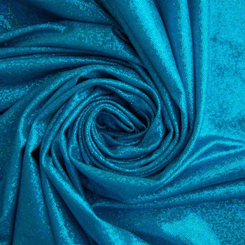 Ткань трикотаж Лазер голограмма IDEIA 108 г/м2 145 см эластичный трикотаж с голографическим эффектом для сценической одежды бирюза