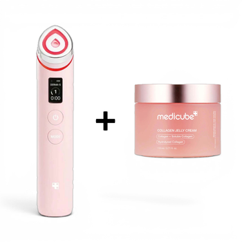 Набор для сияния и лифтинга кожи Medicube AGE-R Booster Pro + Collagen Jelly Cream Pink Edition 1 шт + 110 мл