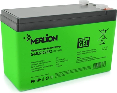 Аккумуляторная батарея MERLION GEL VRLA Battery 12V 7.5Ah with Faston F2 Terminal (G-MLG1275F2)