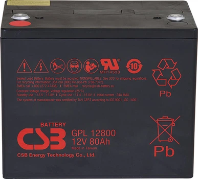 Аккумуляторная батарея CSB GPL12800 12V 80Ah (YT28233)