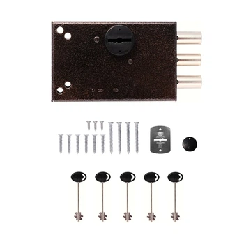 Замок сувальдный накладной Шерлок 02.51 с соответствующей планкой 5 ключей
