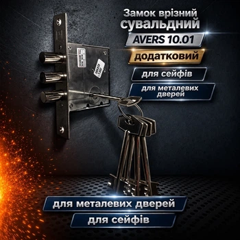 Замок дверний врізний сувальдний Avers 10.01 додатковий