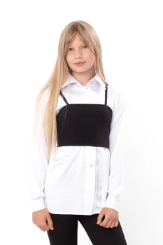 Дитяча шовкова блуза для дівчинки-підлітка NoBrand 128 Білий (p-20737-249199)
