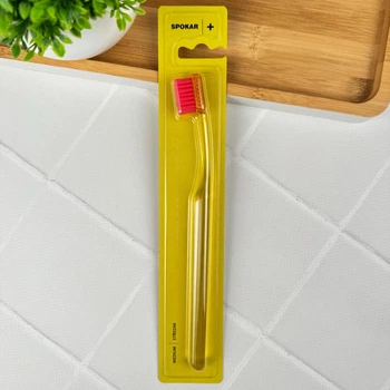 Зубная щетка Spokar + Medium (желтая), 1 шт