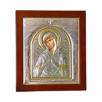 Срібна Семистрільна ікона Богородиці (23 x 20 см) Silver Axion EP444-152XAG/P