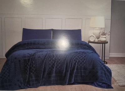 Махровая простынь Tivolyo Home Linea lacivert 160x220 полуторная