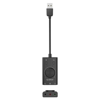 Звуковая карта внешняя Orico SC2 многофункциональная USB-A Black (6942227138507)