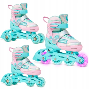 Детские ролики 3в1 Raven Etta Mint/Pink LED размер 34-37 (nkx462)