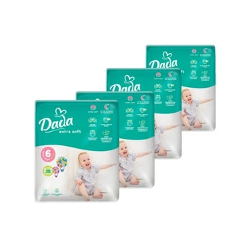 Подгузники Dada Extra Soft Extra Размер 6 Large (16+ кг) 4 упаковки по 38 шт (152 шт) (4820174989576) Dada 4820174989576 1060616