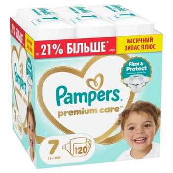 Підгузки Pampers Premium Care Розмір 7 (15+ кг) 120 шт (8006530223638) Pampers 8006530223638 1054567