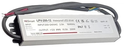 Zasilacz HiSmart 12V 16.5A 200W IP67 (LPV-200-12)