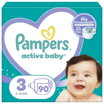 Подгузники Pampers Active Baby Mid Размер 3 (6-10 кг) 90 ш (8001090949455) Pampers 8001090949455 1052688