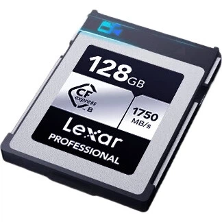 Карта памяти Lexar 128 ГБ CFexpress Type B, скорость чтения 1750 МБ/с, совместима с Fuji, Canon, Nikon, запись 8K Ultra HD, карта CFE (серебристая).