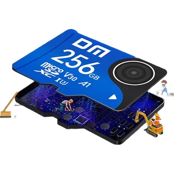 Карта памяти DM Daimai 256GB TF (MicroSD), Blue Card V30, предназначена для видеорегистраторов и камер видеонаблюдения, совместима с Xiaomi 360 Lingdu Didingpai