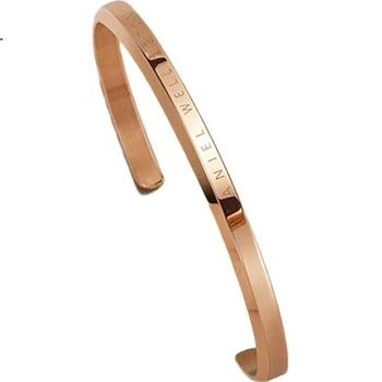Браслет DanielWellington DW для жінок, класичний великий браслет із рожевого золота у стилі пари DW001, подарунок на день народження для дівчаток
