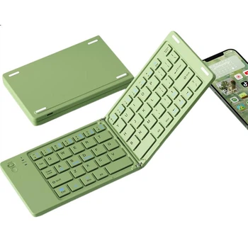 Клавиатура беспроводная BOW Hangshi X23T складная Bluetooth в ретро-стиле, зеленая
