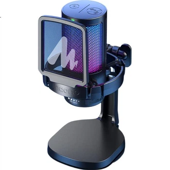 Микрофон Maono для компьютера, игр, прямых трансляций и записи, USB-микрофон для мобильных телефонов и ноутбуков с шумоподавлением, проводной конденсаторный микрофон DM20 для онлайн-уроков и караоке, черный (консольного типа).
