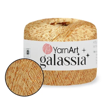YarnArt Galassia, Золото №5818 - пряжа с микропайетками, 25 г / 112 м, декоративная блестящая нить для одежды и аксессуаров