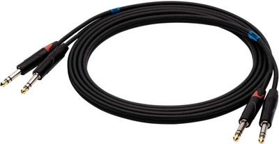 Kabel SSQ JSJS3 PRO 2 x jack stereo 6.3 mm - 2 x jack stereo 6.3 mm NEUTRIK 3 m  Black (5904161822165)