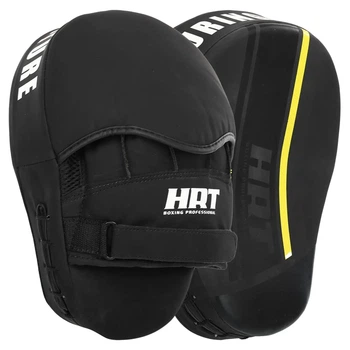 Лапы боксерские изогнутые для единоборств Hard Touch BO-4246 19x5x25 см PU Черно-желтые (2 шт)