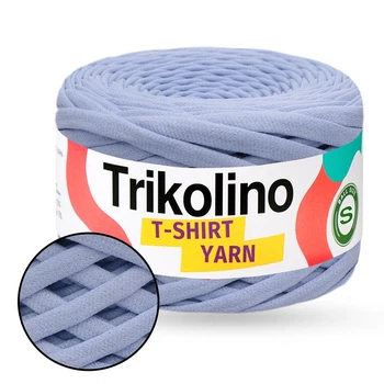 Трикотажная пряжа Trikolino 7-9mm XL, Васильковый, 120м, для вязания корзин, ковриков, сумок, косметичек, Триколино