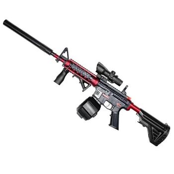 Игрушечный автомат Орбиган M4A1 на орбизах (гелевых шариках) 95 см аккумуляторный + 500 орбизов красный