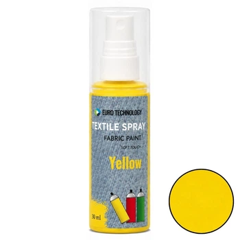 Спрей краска для ткани "Yellow", желтый 120 мл, краска для текстиля, одежды, обуви, кроссовок, сумок, аэрозольная краска
