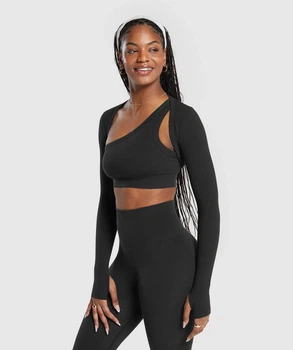Спортивний кардиган з бавовни Gymshark b8a6vc68 L чорний (100014283)